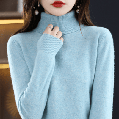 Jersey Elfriede de Punto Clásico con Cuello Alto