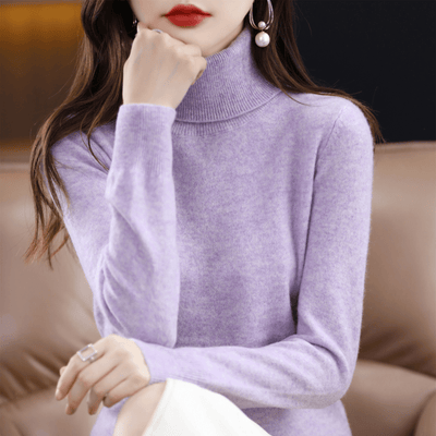 Jersey Elfriede de Punto Clásico con Cuello Alto