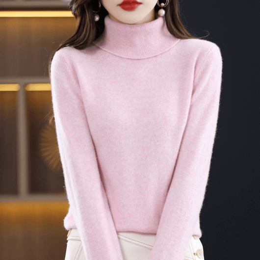 Jersey Elfriede de Punto Clásico con Cuello Alto