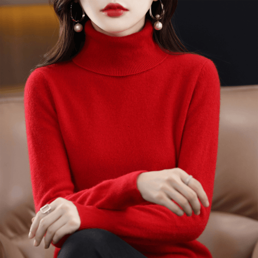 Jersey Elfriede de Punto Clásico con Cuello Alto