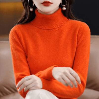 Jersey Elfriede de Punto Clásico con Cuello Alto