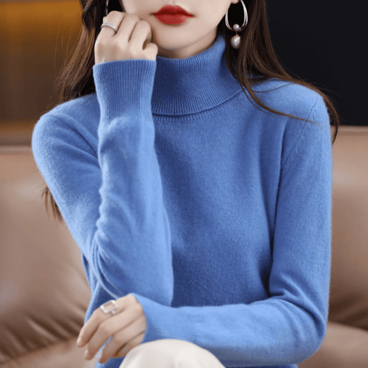 Jersey Elfriede de Punto Clásico con Cuello Alto