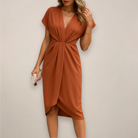 Vestido Cruzado Midi Leonie para Ocasiones Especiales