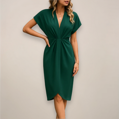 Vestido Cruzado Midi Leonie para Ocasiones Especiales