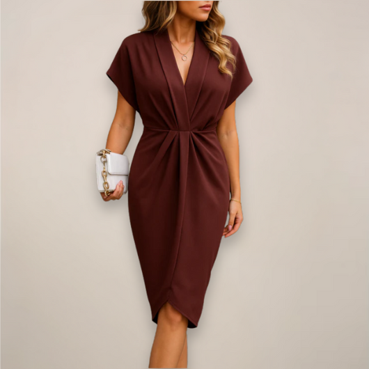 Vestido Cruzado Midi Leonie para Ocasiones Especiales