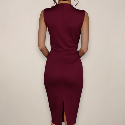 Vestido Midi Nadine Cuello Alto sin Mangas