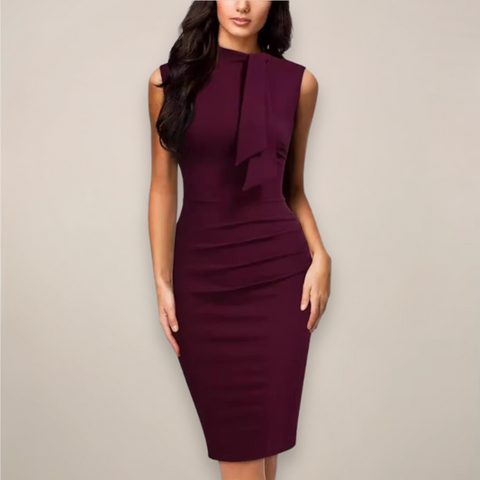 Vestido Midi Nadine Cuello Alto sin Mangas