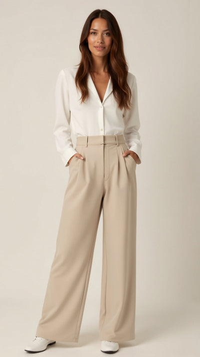 Pantalón Gabriela de Talle Alto y Pierna Ancha