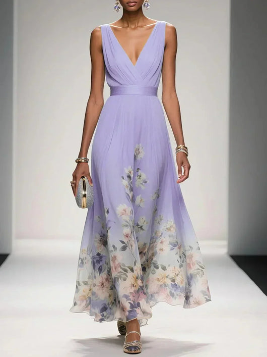 Vestido Largo Carolin de Gasa Floral para Verano