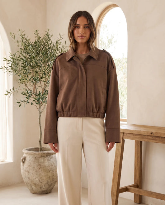 Sobrecamisa Hadley de Antelina Holgada – Marrón Chocolate