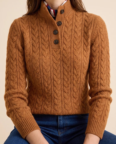 Jersey Maeve de Mujer - Punto de Ochos con Cuello Alto y Botones