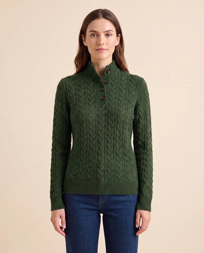 Jersey Maeve de Mujer - Punto de Ochos con Cuello Alto y Botones