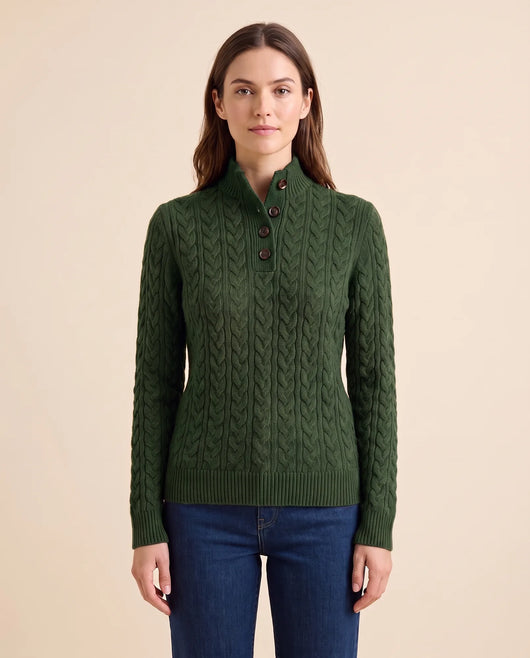 Jersey Maeve de Mujer - Punto de Ochos con Cuello Alto y Botones