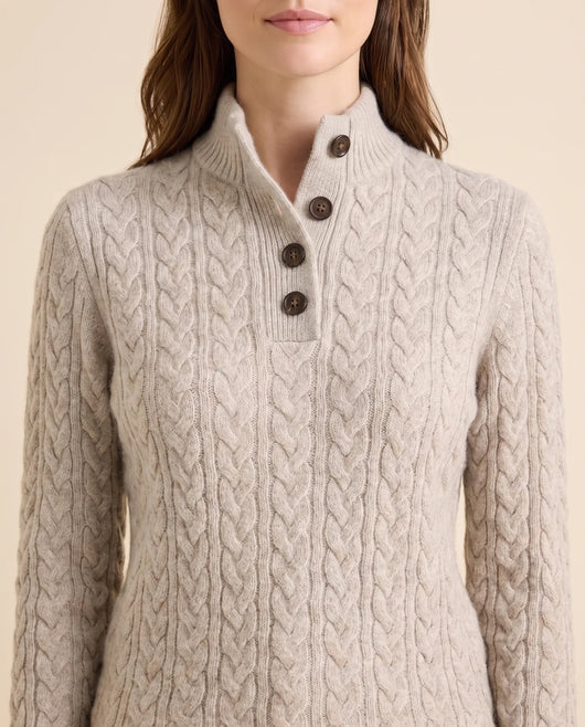 Jersey Maeve de Mujer - Punto de Ochos con Cuello Alto y Botones