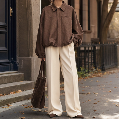 Camisa-Chaqueta Ashcroft Oversize Efecto Ante