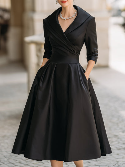 Vestido Midi Cruzado Helga Clásico de Primavera