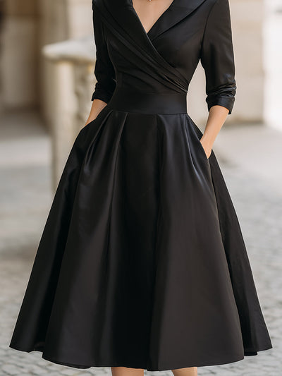 Vestido Midi Cruzado Helga Clásico de Primavera