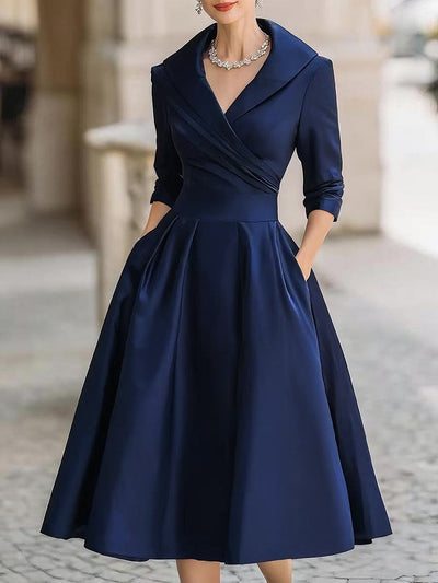 Vestido Midi Cruzado Helga Clásico de Primavera