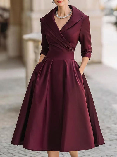 Vestido Midi Cruzado Helga Clásico de Primavera