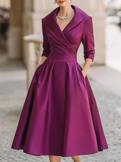 Vestido Midi Cruzado Helga Clásico de Primavera