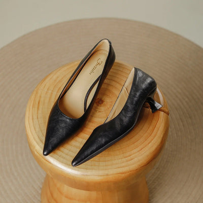 Zapatos de Tacón Bajo Pauline de Punta Fina