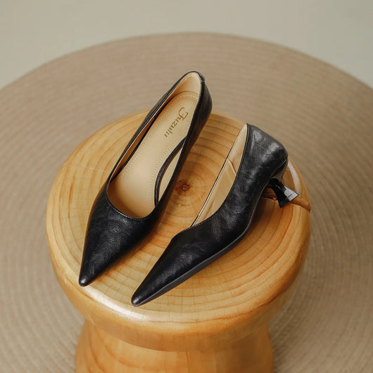 Zapatos de Tacón Bajo Pauline de Punta Fina