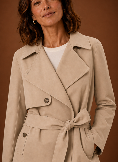 Gabardina con Cinturón en la Cintura