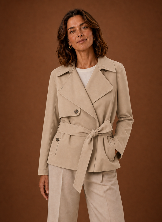 Gabardina con Cinturón en la Cintura