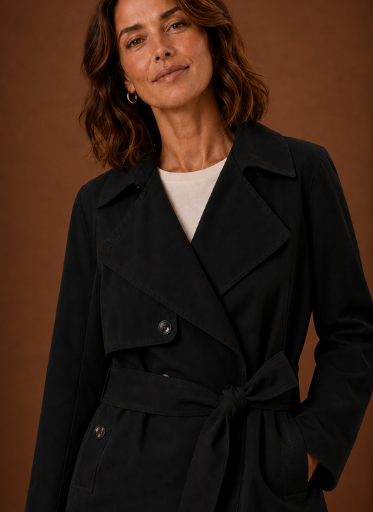 Gabardina con Cinturón en la Cintura