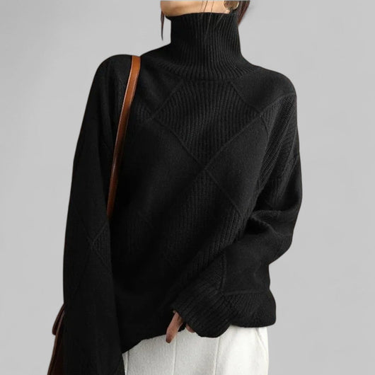 Jersey Barbara Oversize de Cuello Alto Estampado