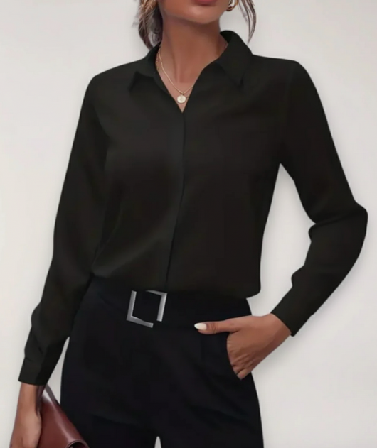 Blusa Stefanie Entallada de Botones para Oficina