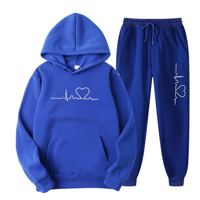 Conjunto Edith de Sudadera y Jogger con Estampado de Corazón