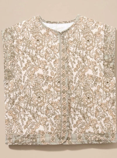 Chaleco Hannah Acolchado Floral con Bolsillos Laterales