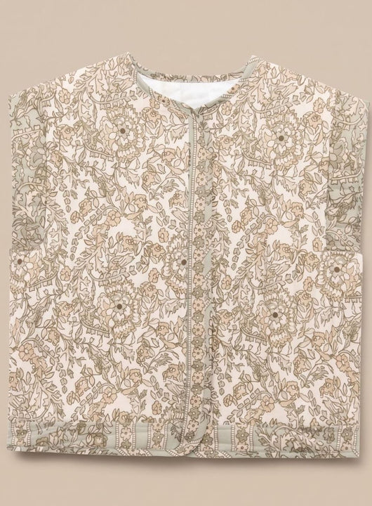 Chaleco Hannah Acolchado Floral con Bolsillos Laterales