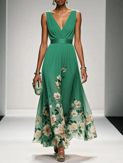 Vestido Largo Carolin de Gasa Floral para Verano