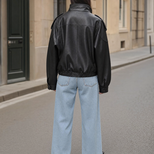 Cazadora Bomber Camden Oversize de Piel Sintética