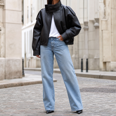 Cazadora Bomber Camden Oversize de Piel Sintética