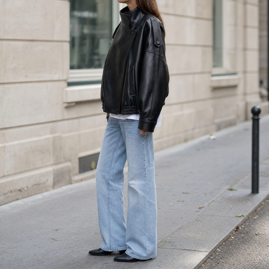 Cazadora Bomber Camden Oversize de Piel Sintética