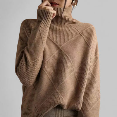 Jersey Barbara Oversize de Cuello Alto Estampado