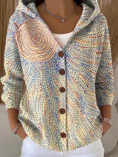 Cárdigan Marie Cassidy con Capucha y Botonadura Multicolor