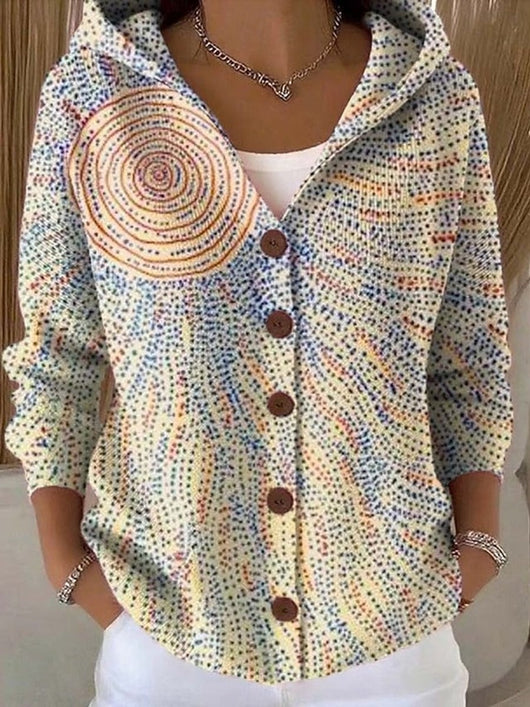 Cárdigan Marie Cassidy con Capucha y Botonadura Multicolor