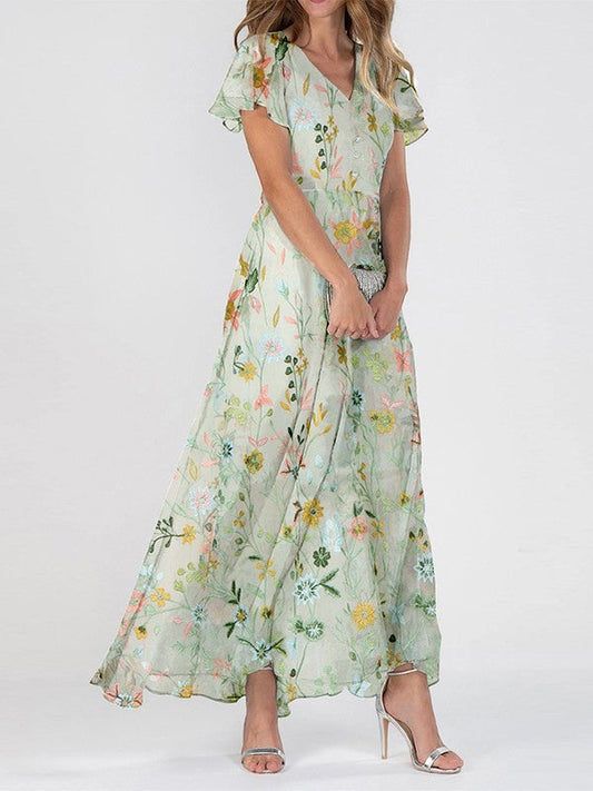 Vestido Bettina Maxi Floral con Escote en V