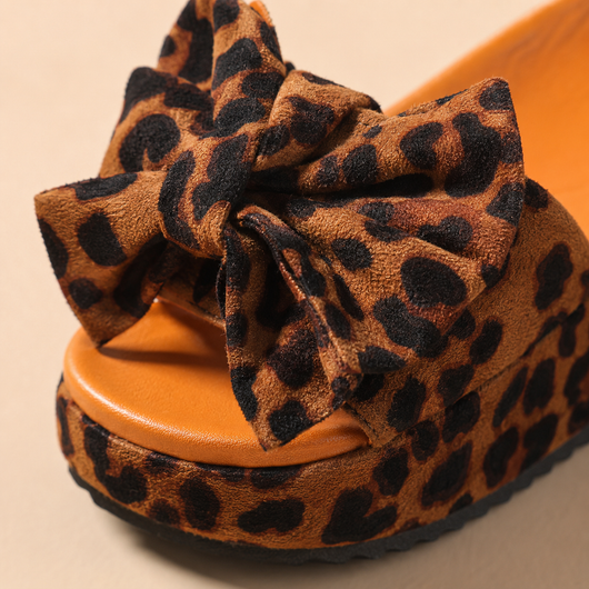 Sandalias Rosali con Plataforma y Lazo - Calzado de Plataforma con Detalle de Lazo