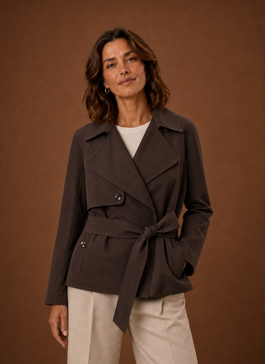 Gabardina con Cinturón en la Cintura