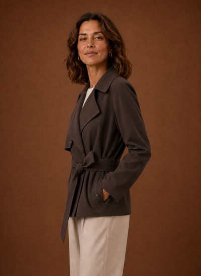 Gabardina con Cinturón en la Cintura