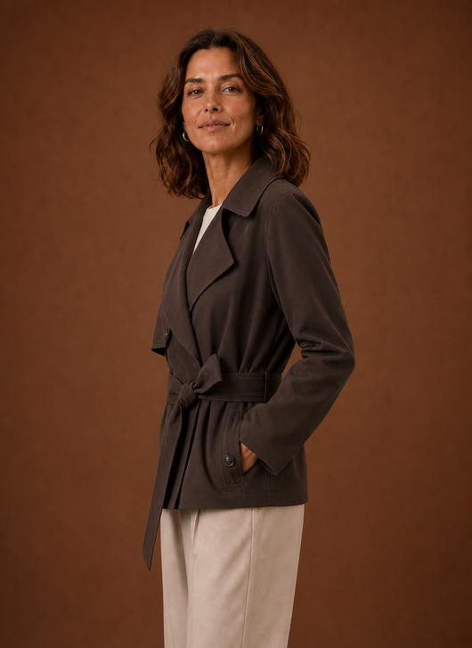 Gabardina con Cinturón en la Cintura