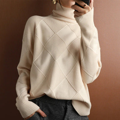Jersey Natalie de Cuello Alto y Punto Trenzado