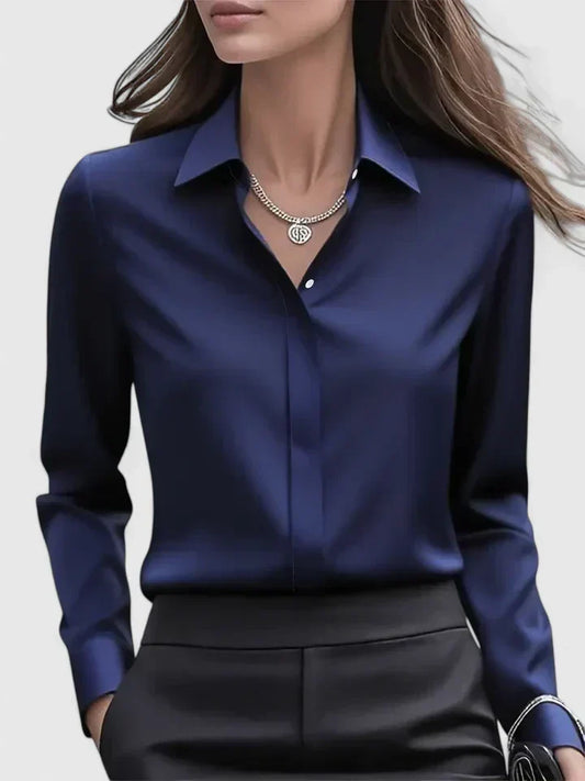 Blusa Anja de Satén con Botones