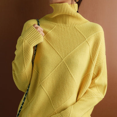 Jersey Natalie de Cuello Alto y Punto Trenzado