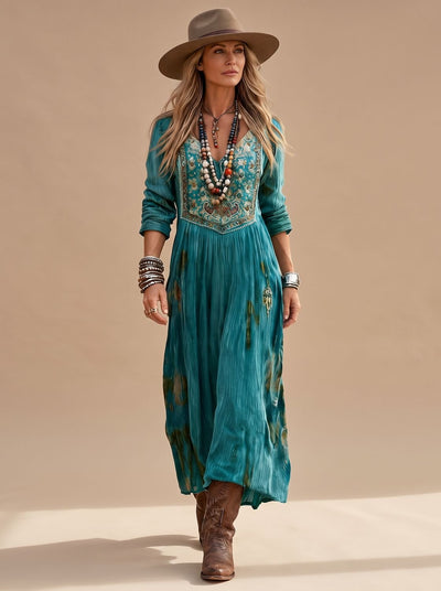 Vestido Frieda Midi Boho Floral Vintage
